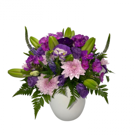 סידור פרחים ורוד סגול