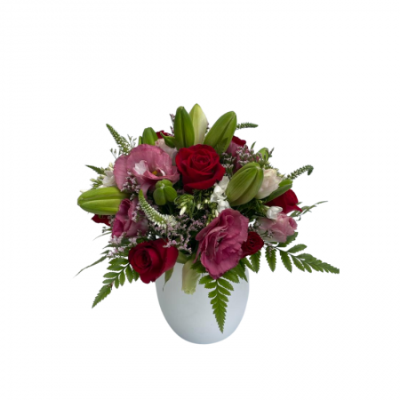 סידור בכלי אדום ורוד